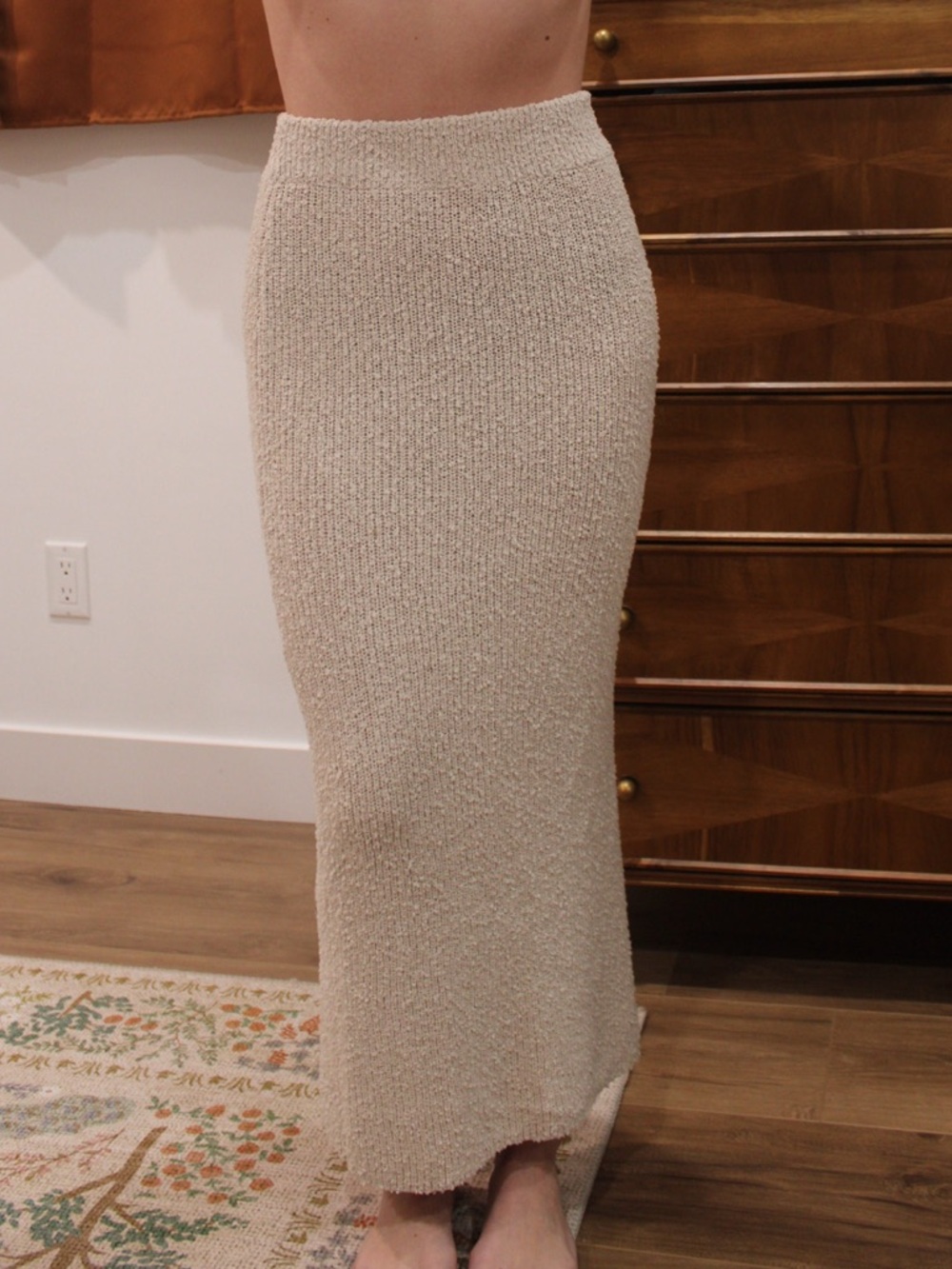 Women’s Cream Knit Maxi Skirt